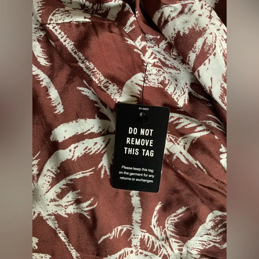 Express Printed Ruffle Hem Oversized Shirt Dress - Picture 8 of 8